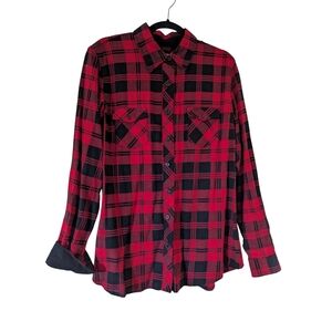 Weatherproof Vintage Red and Black Plaid Shirt - L
